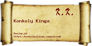 Konkoly Kinga névjegykártya